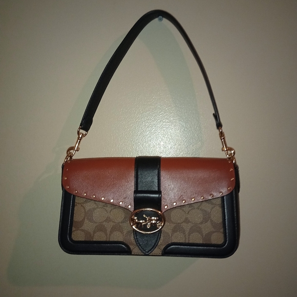 Coach Georgie Shoulder bag In color Block Signature canvas - Picture 1 of 13